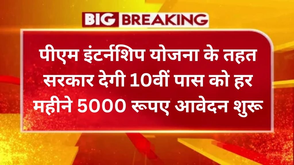 PM Internship Yojana: पीएम इंटर्नशिप योजना के तहत सरकार देगी 10वीं पास को हर महीने 5000 रूपए आवेदन शुरू